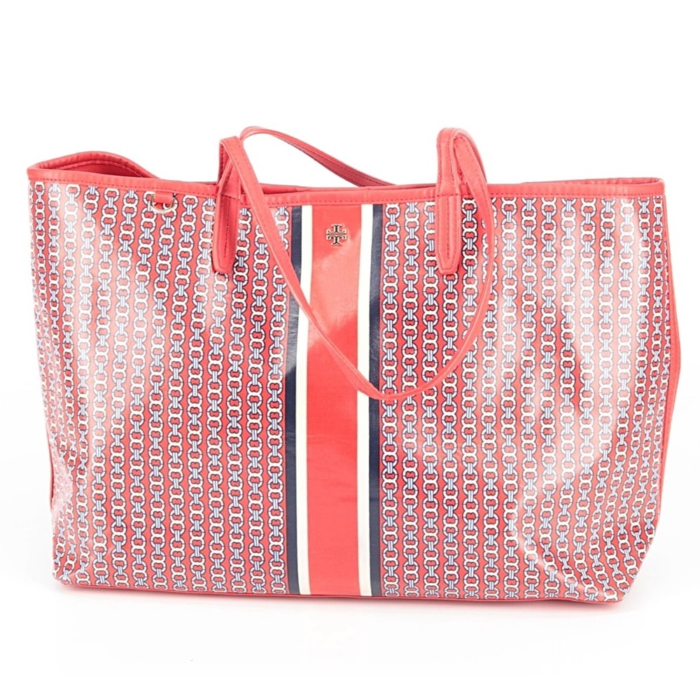 TORY BURCH Gemini Link Coated Canvas & Leather Tote